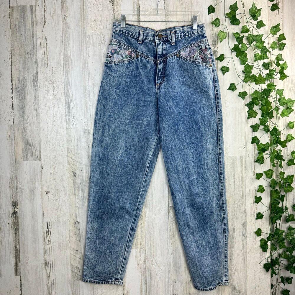 Vintage Zena acid Jeans High Rise Tapered Mom 90's Multicolor Pocket Women's 13